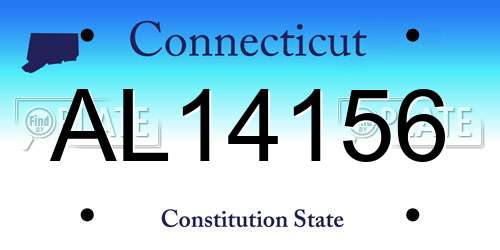 AL14156 Connecticut License Plate