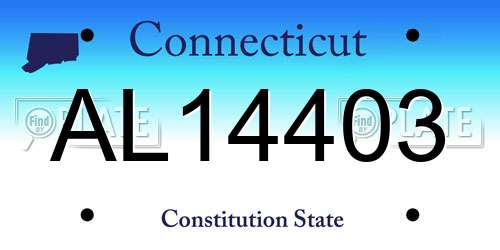 AL14403 Connecticut License Plate
