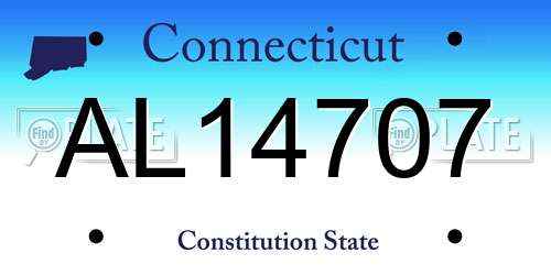 AL14707 Connecticut License Plate
