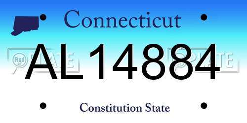 AL14884 Connecticut License Plate