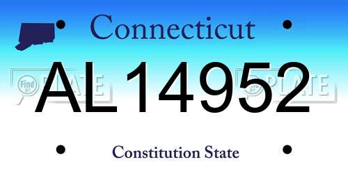 AL14952 Connecticut License Plate
