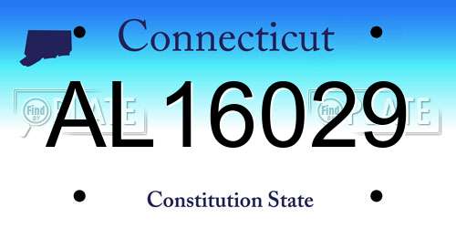 AL16029 Connecticut License Plate