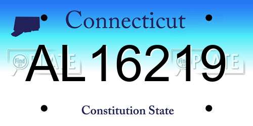 AL16219 Connecticut License Plate