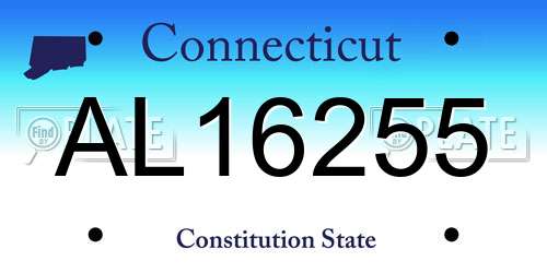 AL16255 Connecticut License Plate