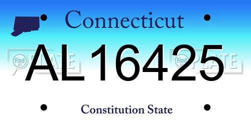 AL16425 Connecticut License Plate