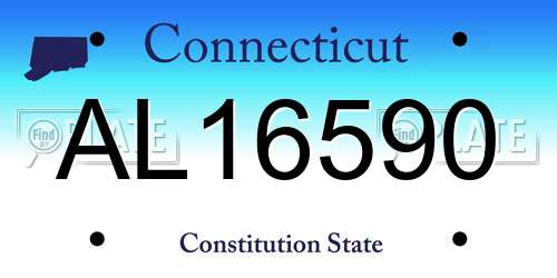 AL16590 Connecticut License Plate