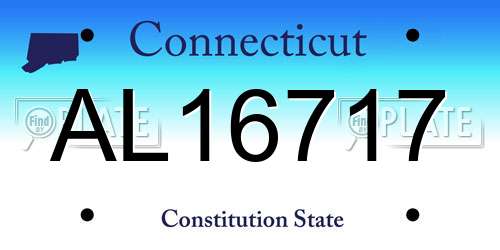 AL16717 Connecticut License Plate