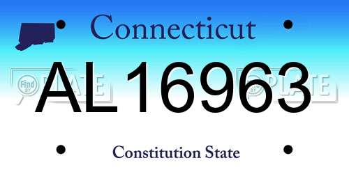 AL16963 Connecticut License Plate
