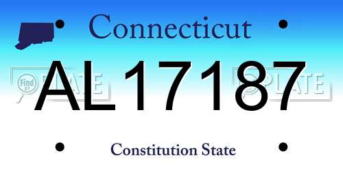 AL17187 Connecticut License Plate