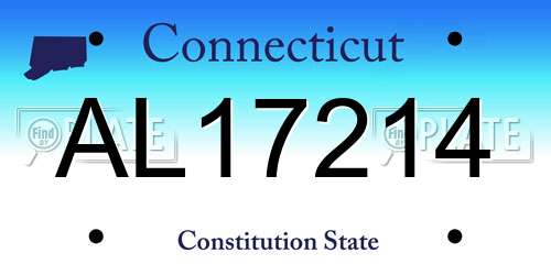 AL17214 Connecticut License Plate