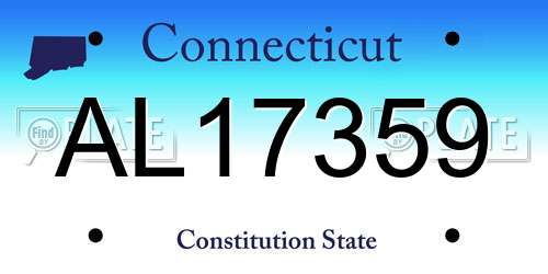 AL17359 Connecticut License Plate