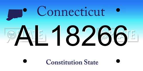 AL18266 Connecticut License Plate