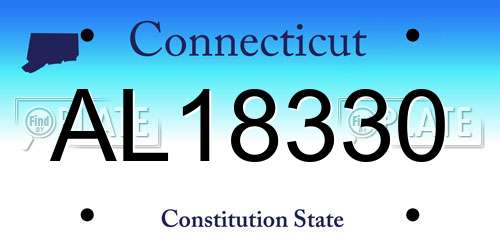 AL18330 Connecticut License Plate