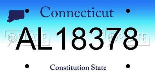 AL18378 Connecticut License Plate