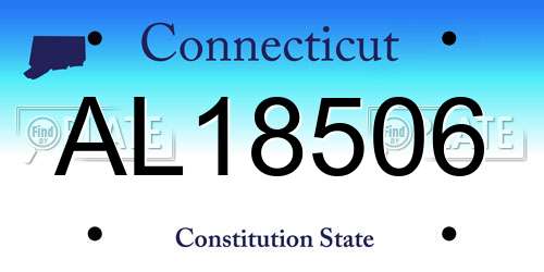 AL18506 Connecticut License Plate
