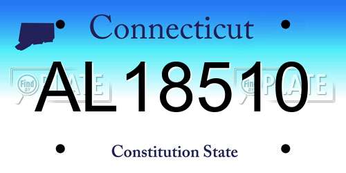 AL18510 Connecticut License Plate