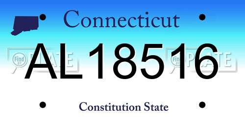 AL18516 Connecticut License Plate