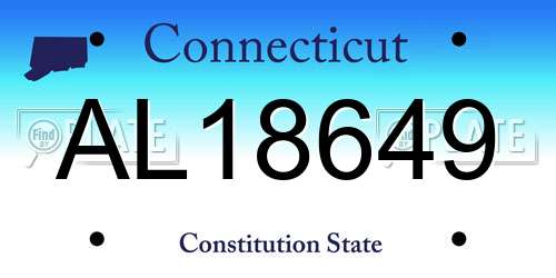 AL18649 Connecticut License Plate