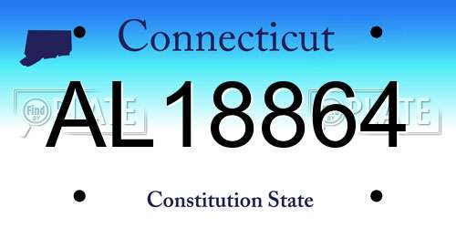 AL18864 Connecticut License Plate