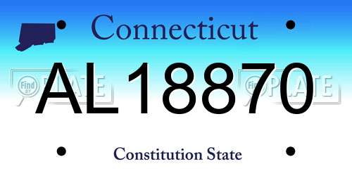 AL18870 Connecticut License Plate