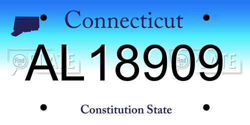 AL18909 Connecticut License Plate