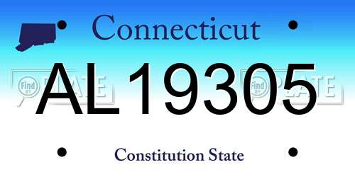 AL19305 Connecticut License Plate