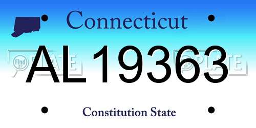AL19363 Connecticut License Plate