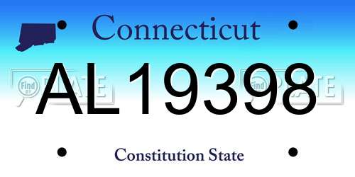 AL19398 Connecticut License Plate
