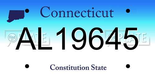 AL19645 Connecticut License Plate