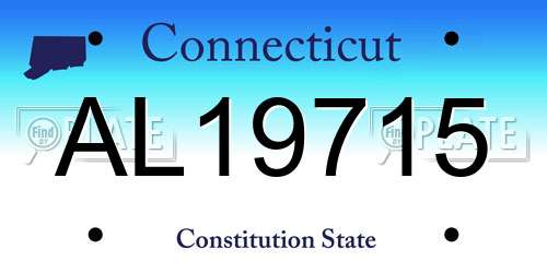 AL19715 Connecticut License Plate