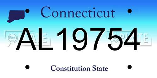 AL19754 Connecticut License Plate
