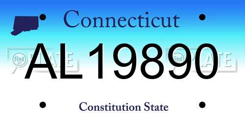 AL19890 Connecticut License Plate
