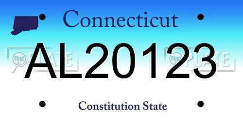 AL20123 Connecticut License Plate