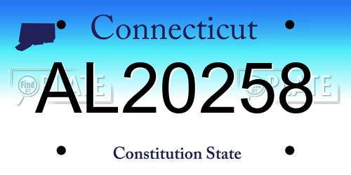 AL20258 Connecticut License Plate
