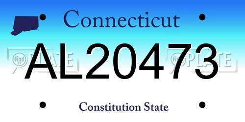AL20473 Connecticut License Plate