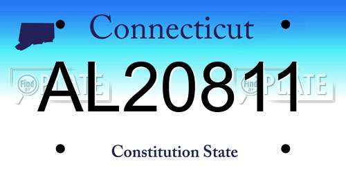AL20811 Connecticut License Plate