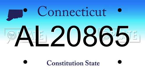 AL20865 Connecticut License Plate