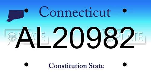 AL20982 Connecticut License Plate