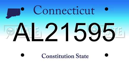 AL21595 Connecticut License Plate