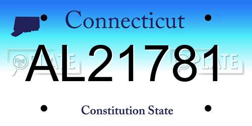 AL21781 Connecticut License Plate