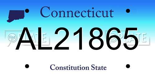 AL21865 Connecticut License Plate