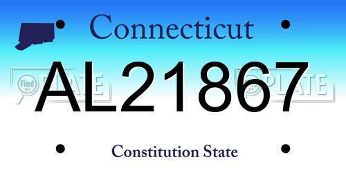 AL21867 Connecticut License Plate