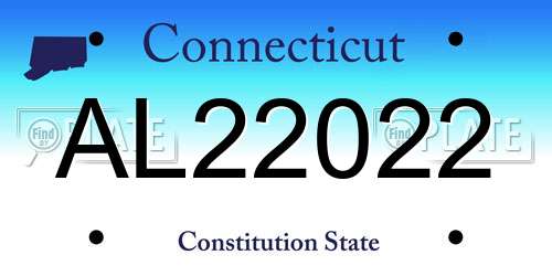 AL22022 Connecticut License Plate