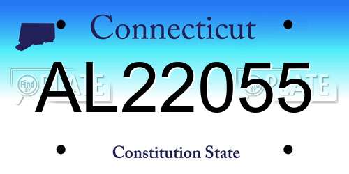 AL22055 Connecticut License Plate