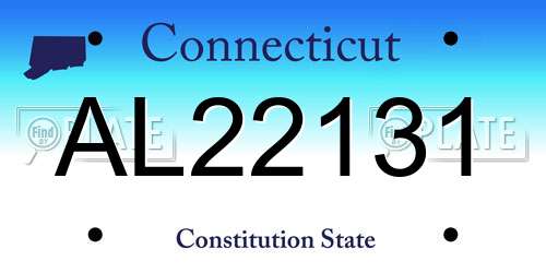 AL22131 Connecticut License Plate
