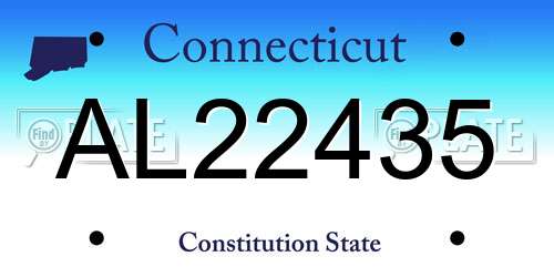 AL22435 Connecticut License Plate