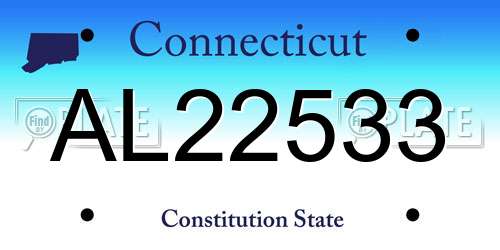 AL22533 Connecticut License Plate