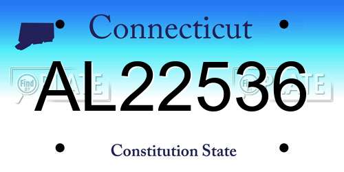 AL22536 Connecticut License Plate