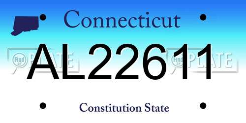 AL22611 Connecticut License Plate