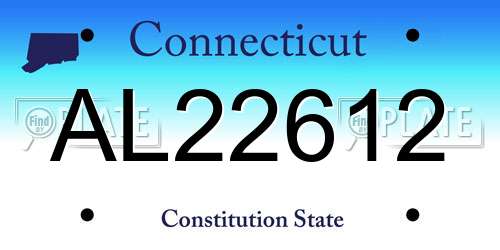 AL22612 Connecticut License Plate